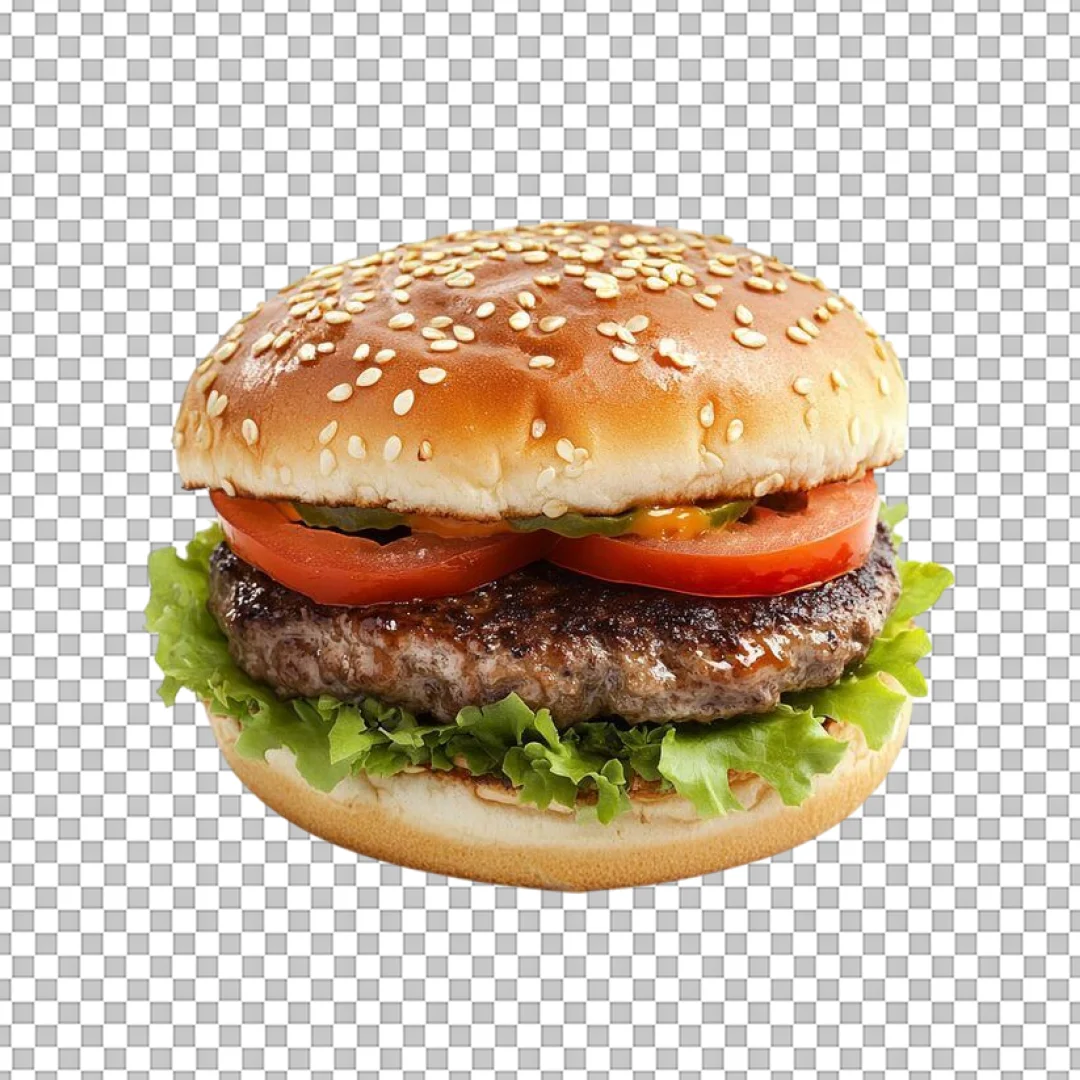 Beef Hamburger with Toppings PNG