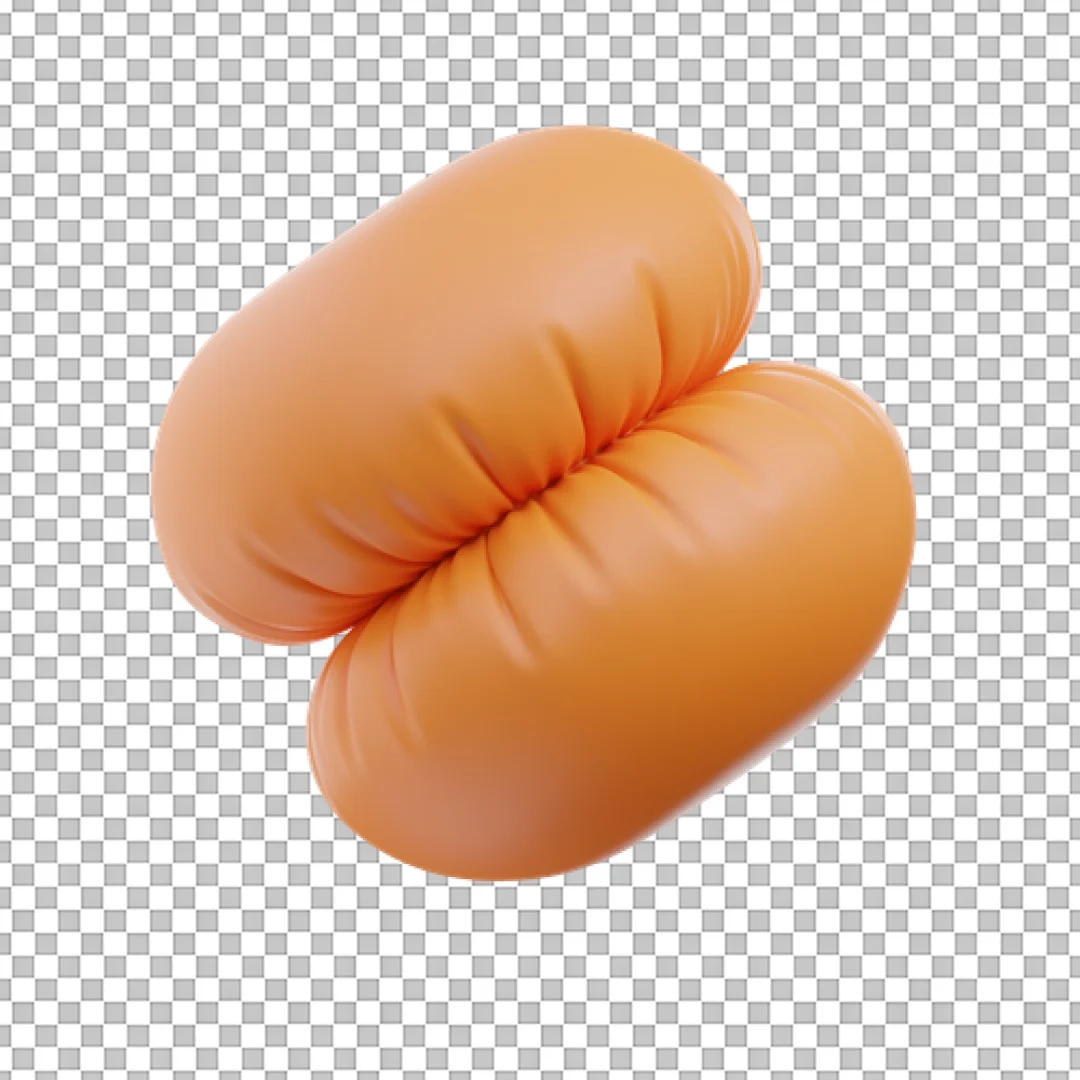 Abstract Inflated 3D Icon: Soft Orange Shape or Compressed Volume Element