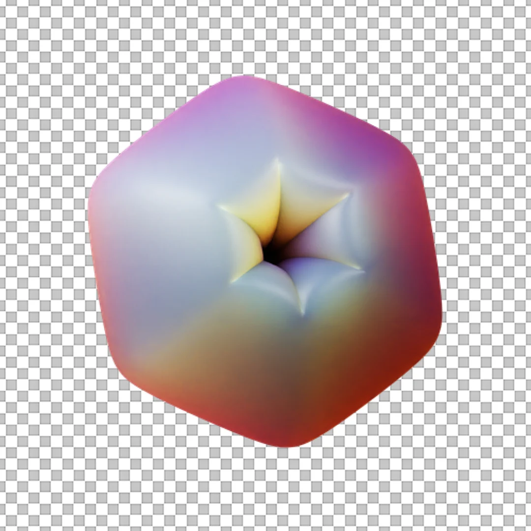 Abstract 3D Hexagonal Shape Icon with Colorful Gradient