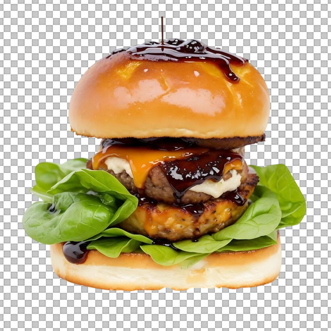 Double Patty Burger with Glaze PNG