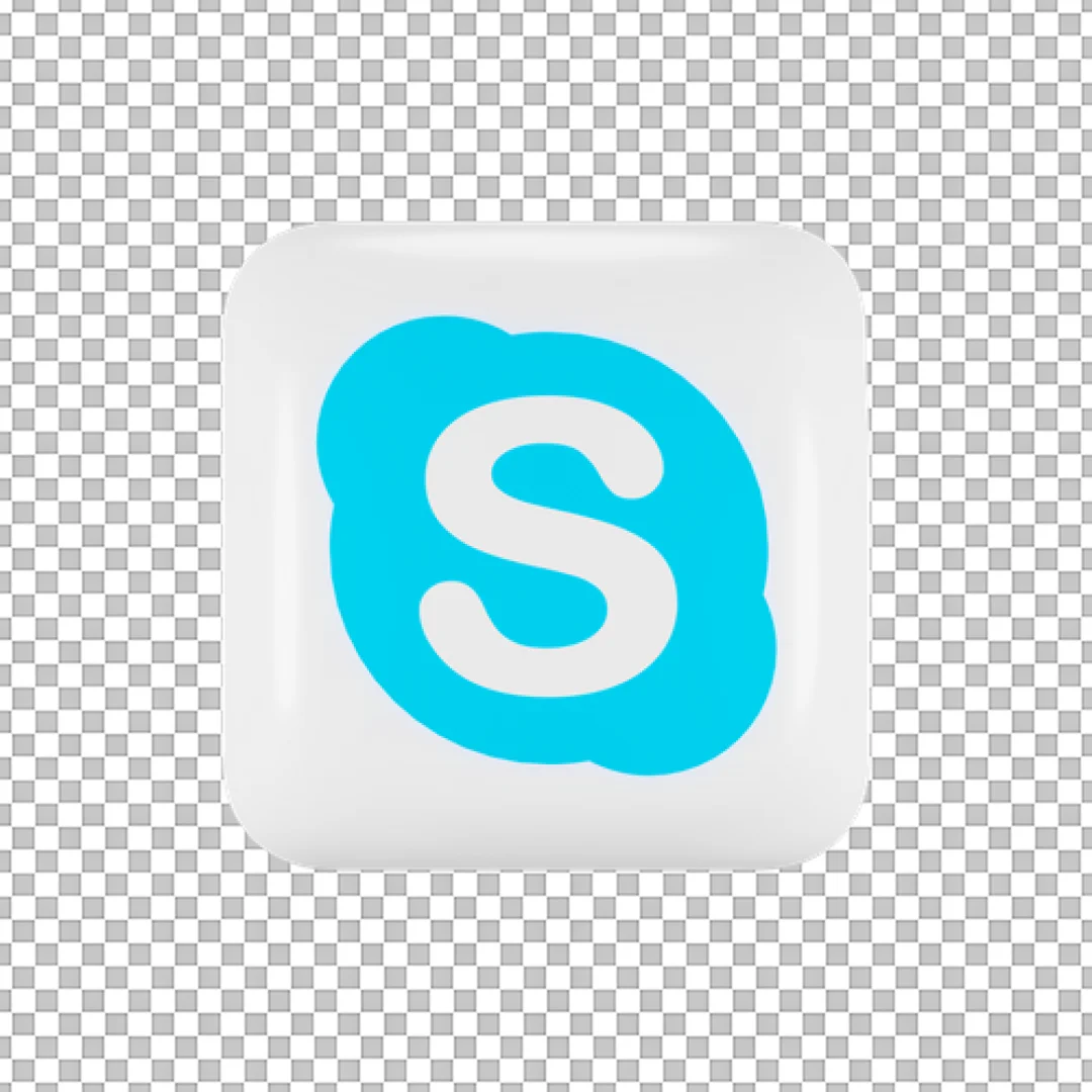 Skype Logo Blue Rounded Square 3D Icon PNG