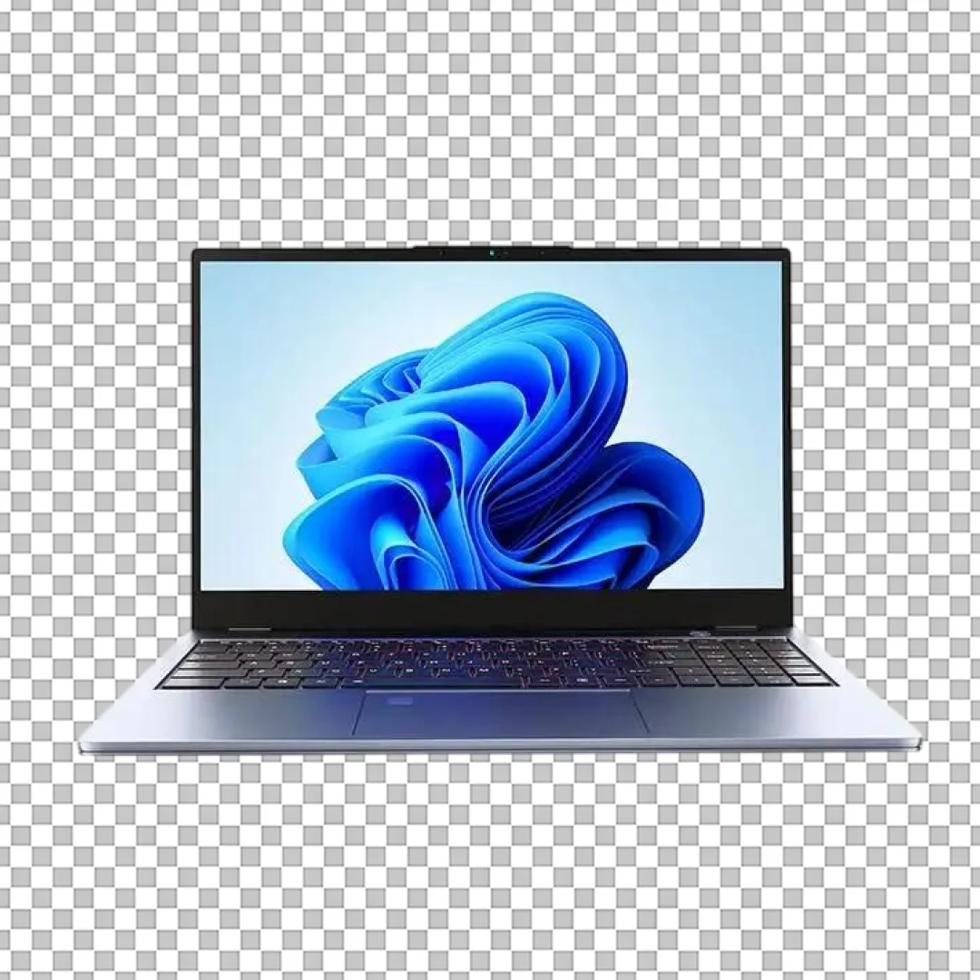 Modern Laptop Computer with Wallpaper PNG