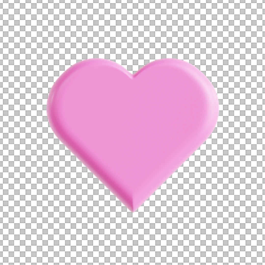 Glossy 3D Pink Heart Love Emoji Icon