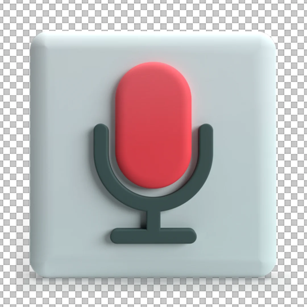 3D Audio Microphone Icon PNG