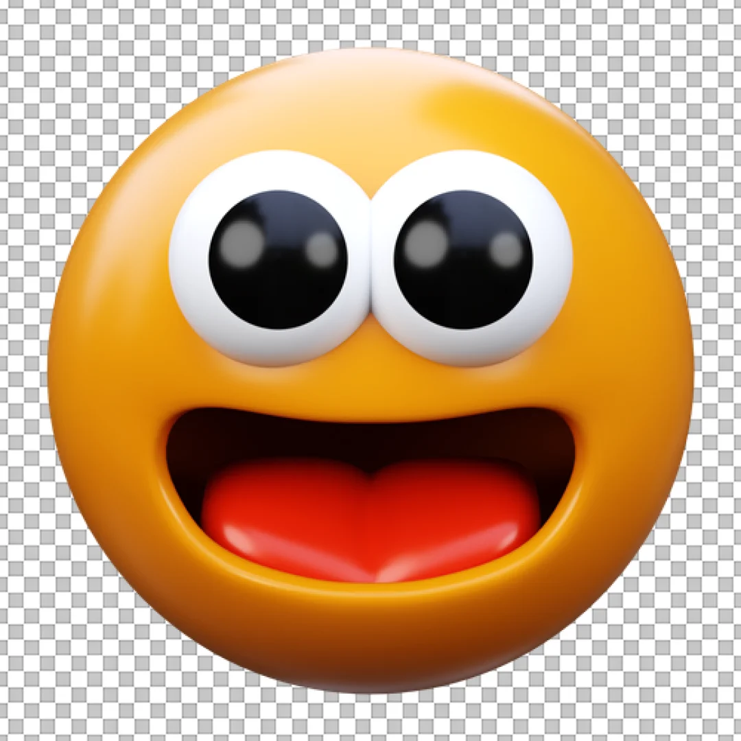 Extreme Laughing 3D Emoji Icon with Wide Eyes