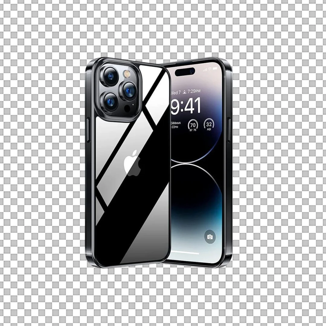 Modern Smartphone with Black Case PNG