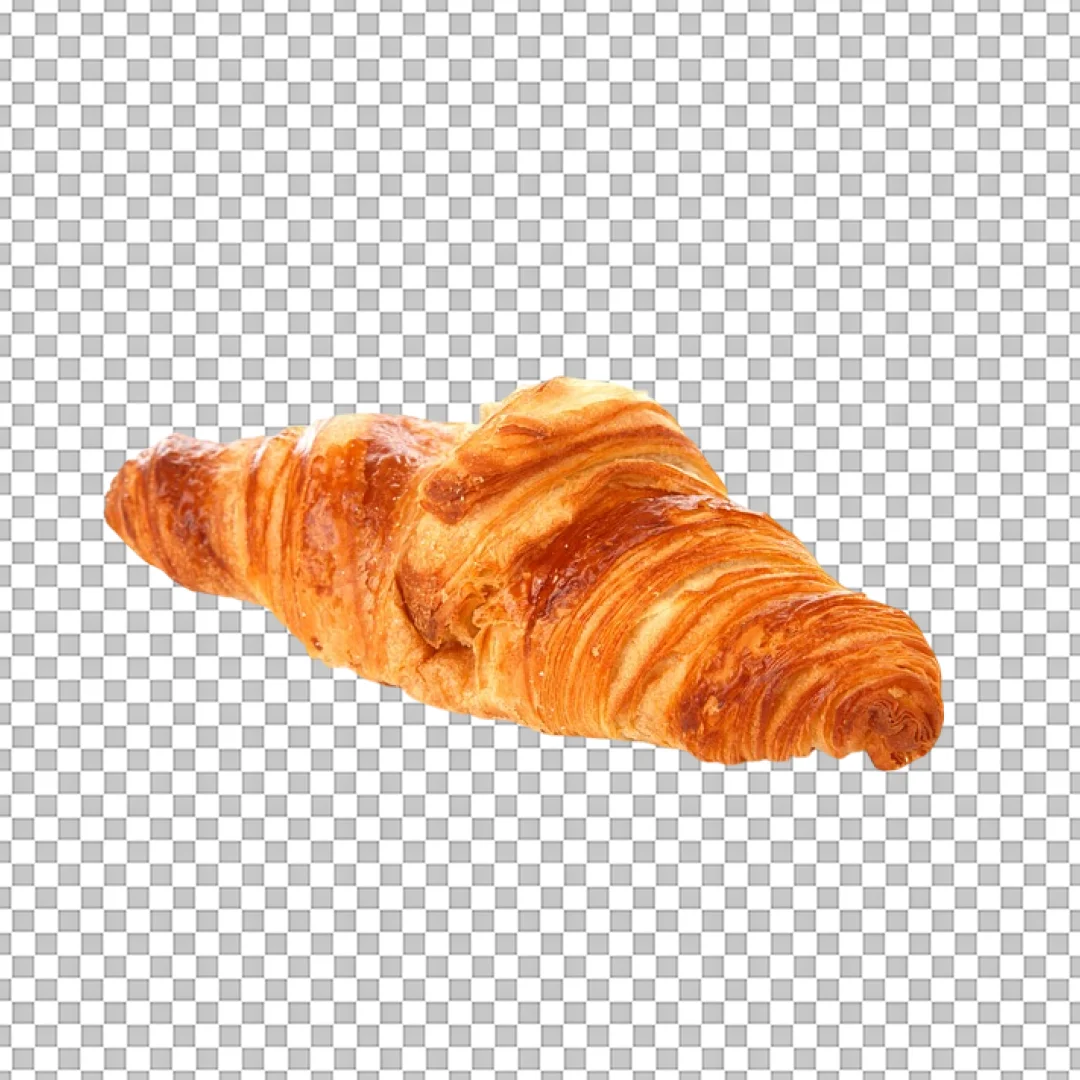 Golden Baked French Croissant PNG