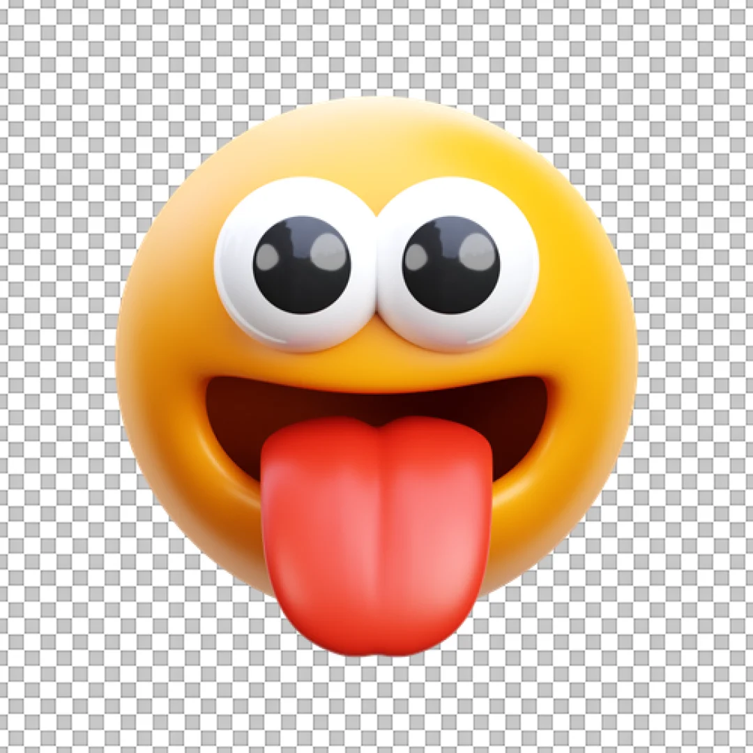 3D Tongue Out Emoji Icon - Silly and Playful Emoticon Render