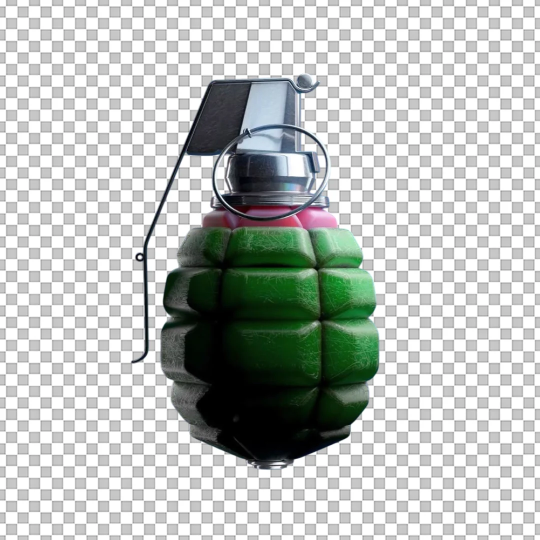 Green Military Hand Grenade 3D PNG
