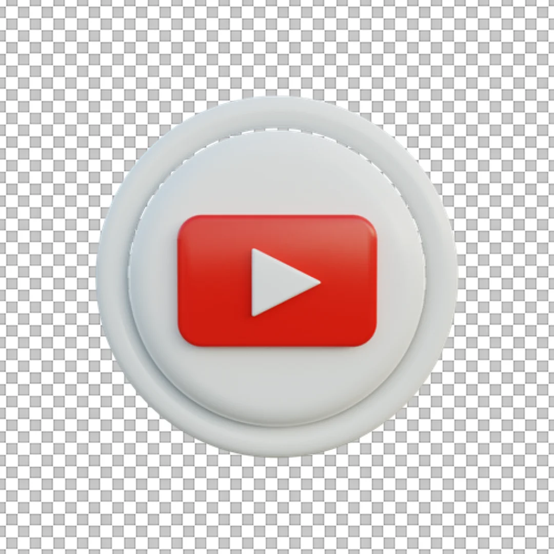 White Circle Red YouTube Icon PNG