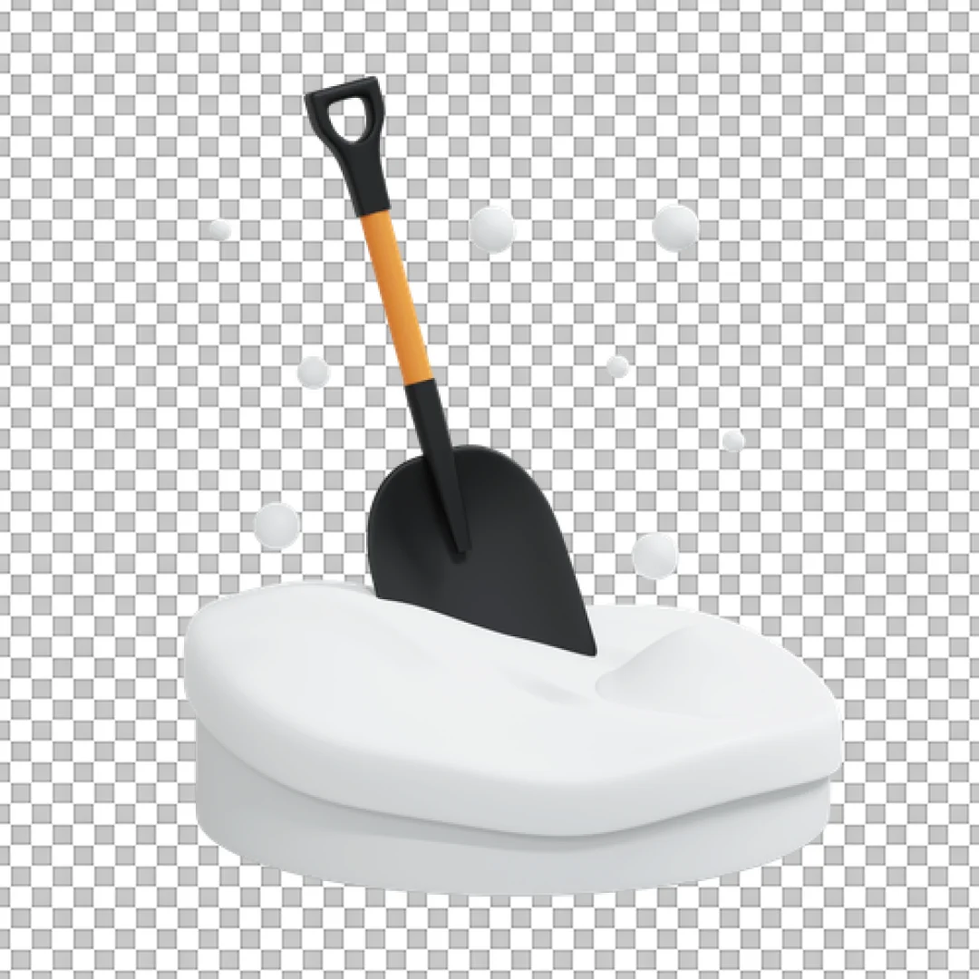 Snow Shovel in Snow PNG