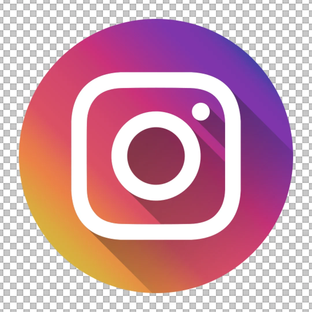 Instagram Social Media Icon with Modern Gradient and Long Shadow