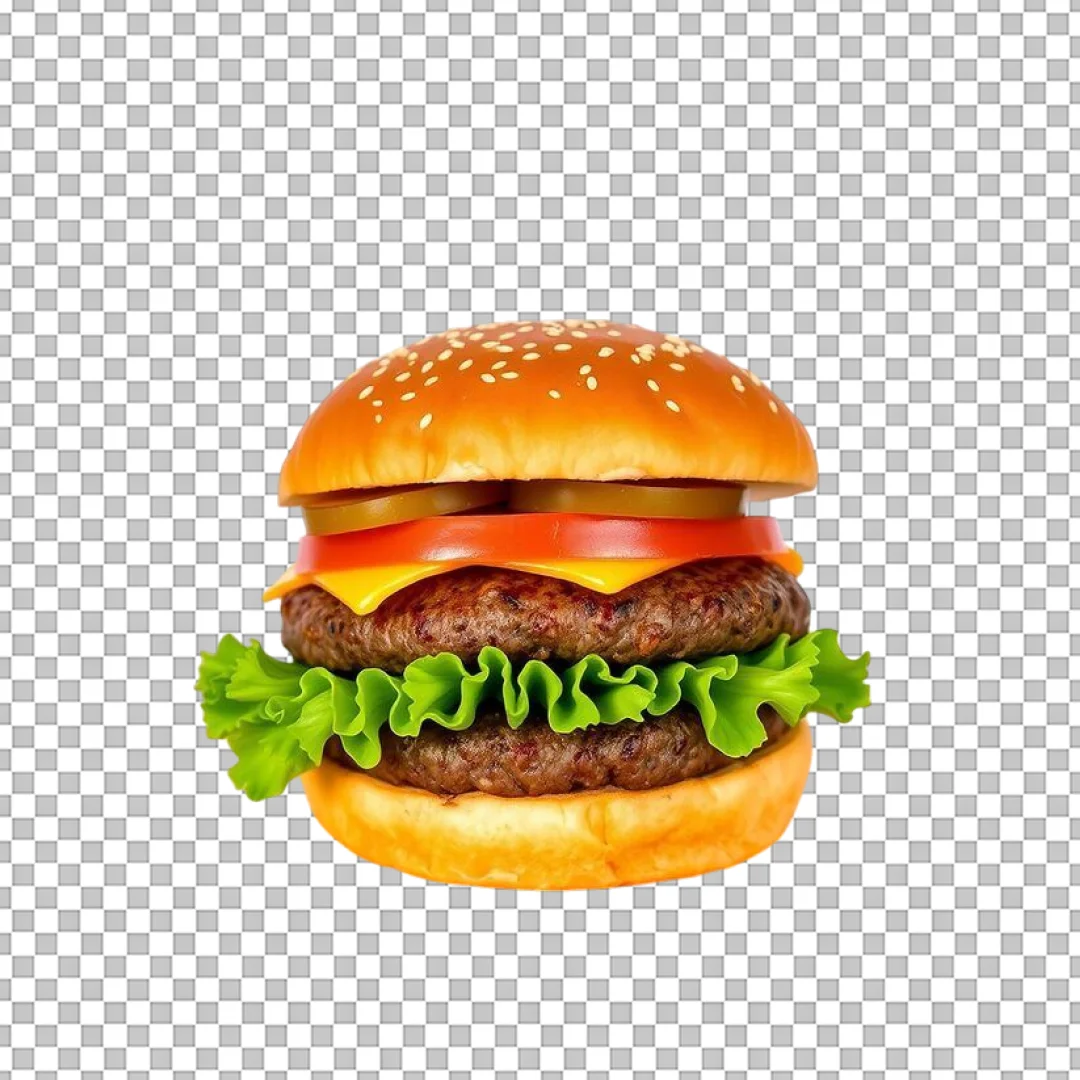 Double Decker Beef Burger Graphic PNG