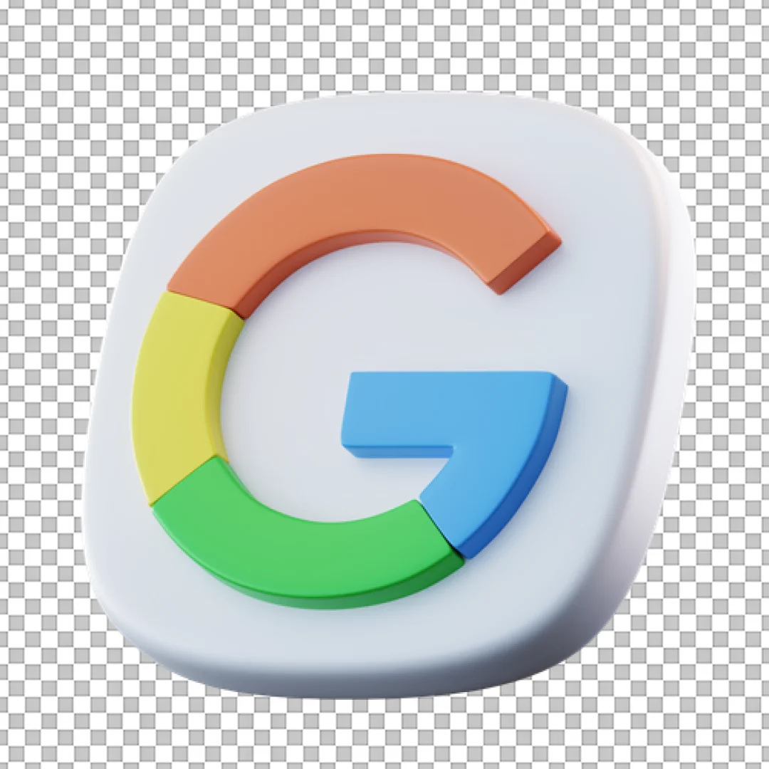 White Square Google Logo 3D Icon PNG