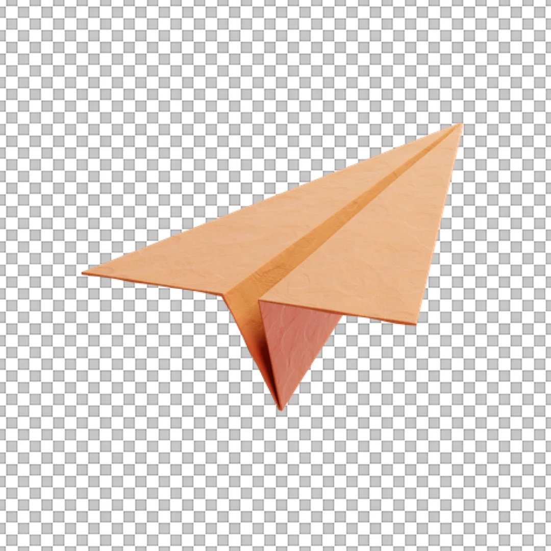 Paper Plane Orange Clay Style 3D Icon PNG