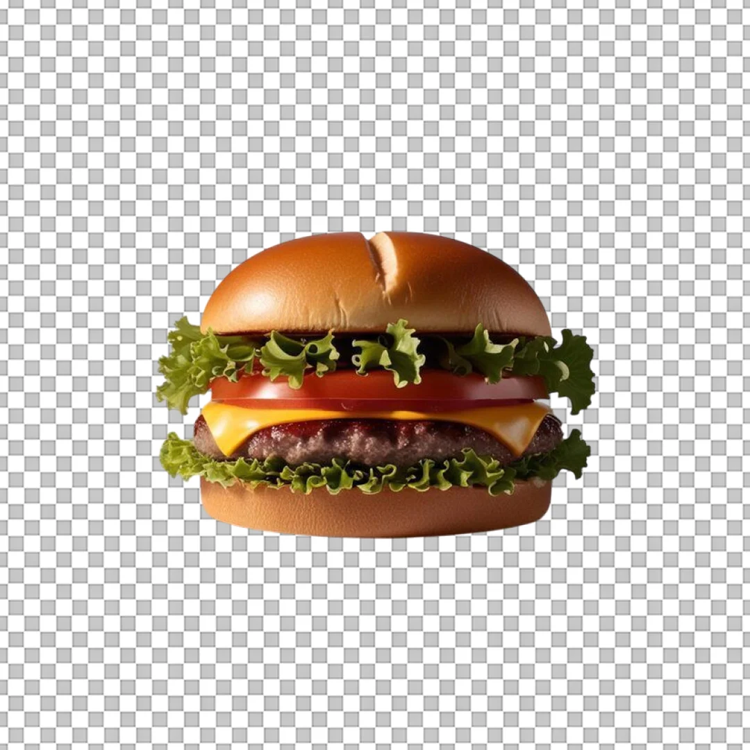 Split Top Bun Cheeseburger PNG