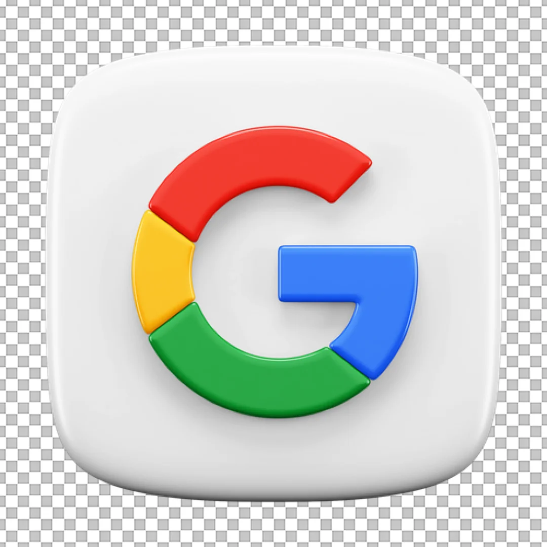 White Square Google Logo 3D Icon PNG