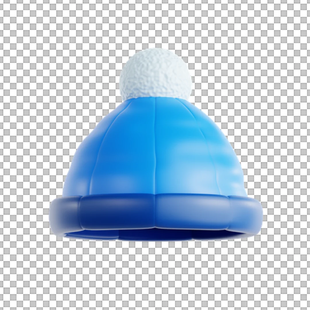 Blue Winter Cap 3D Icon PNG
