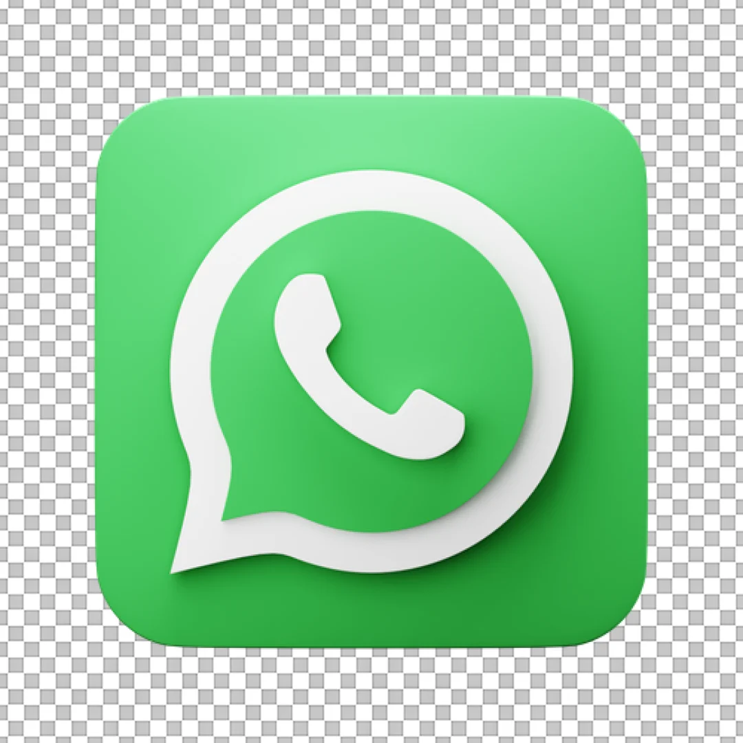 3D Flat Green WhatsApp Icon PNG