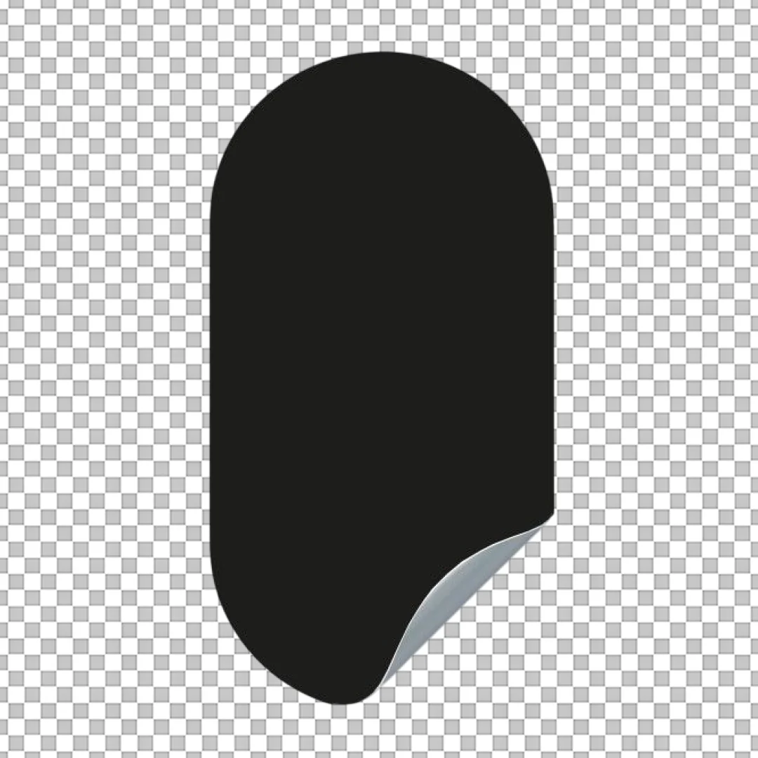Black Vertical Sticker with Peel PNG