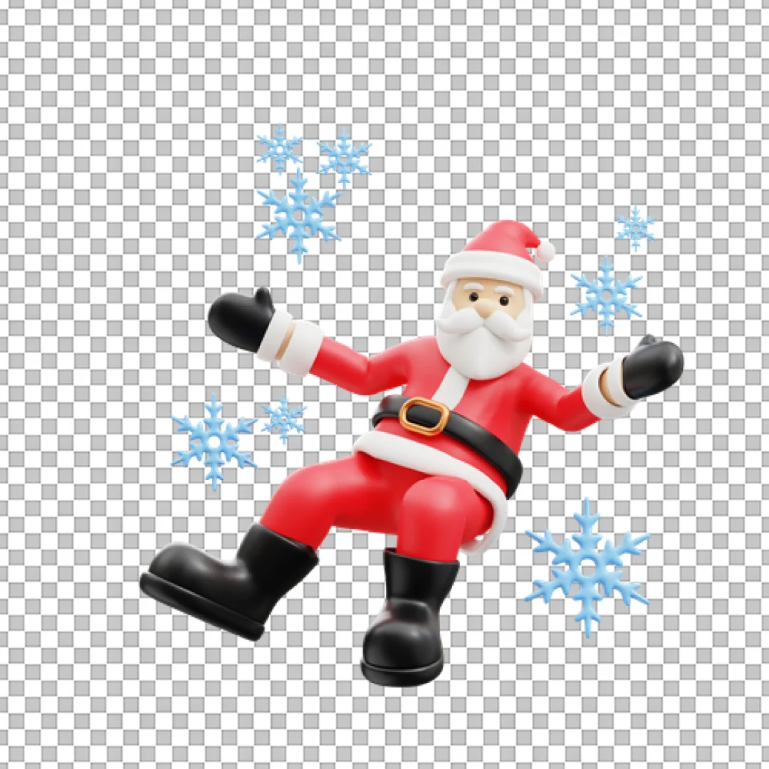 Jumping Santa 3D PNG