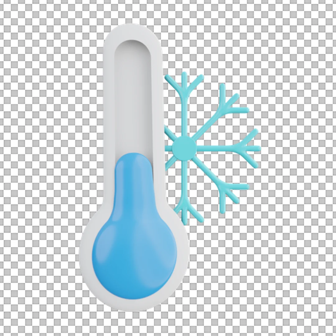 Thermometer and Snowflake PNG