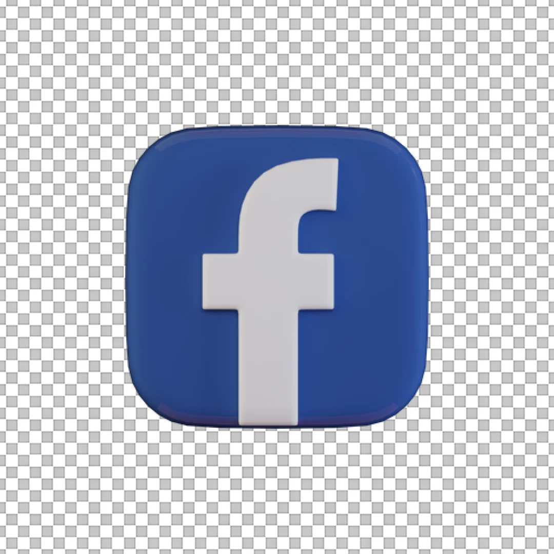 3D Dark Blue Facebook Logo PNG