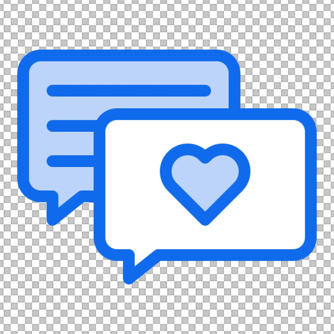 Social Media Chat Message with Heart Icon - Online Communication and Like Concept