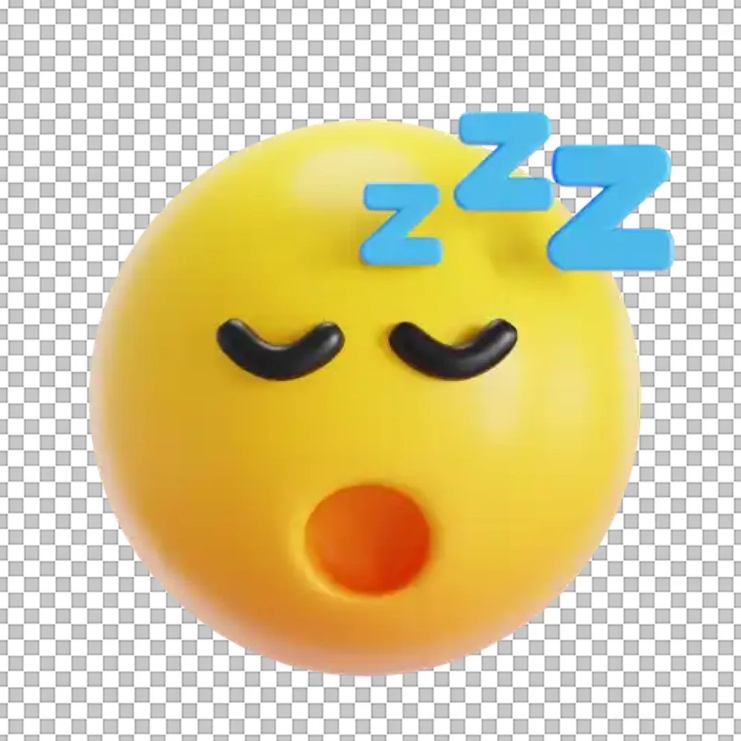 3D Sleeping Face Emoji Icon with Blue ZZZ Symbols