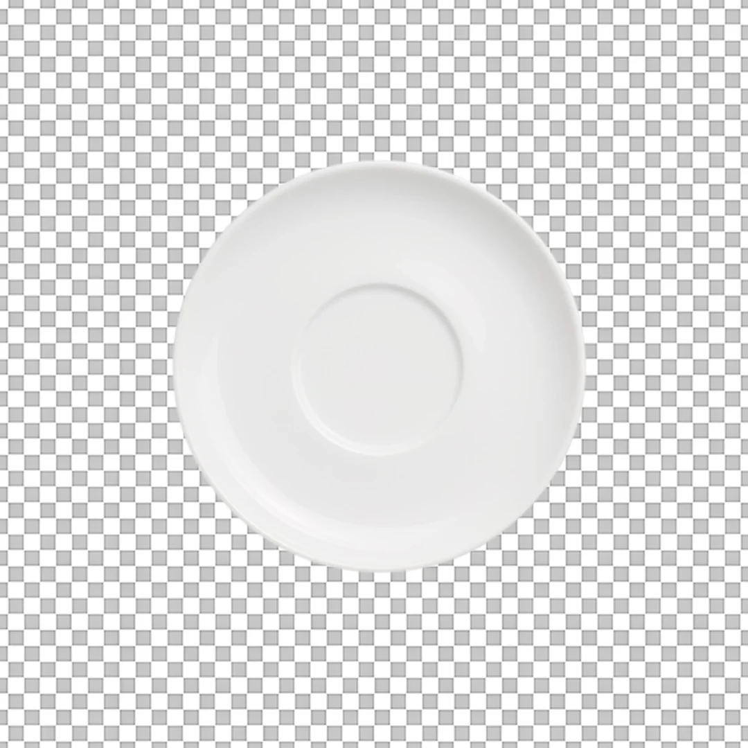 White Ceramic Saucer Plate PNG