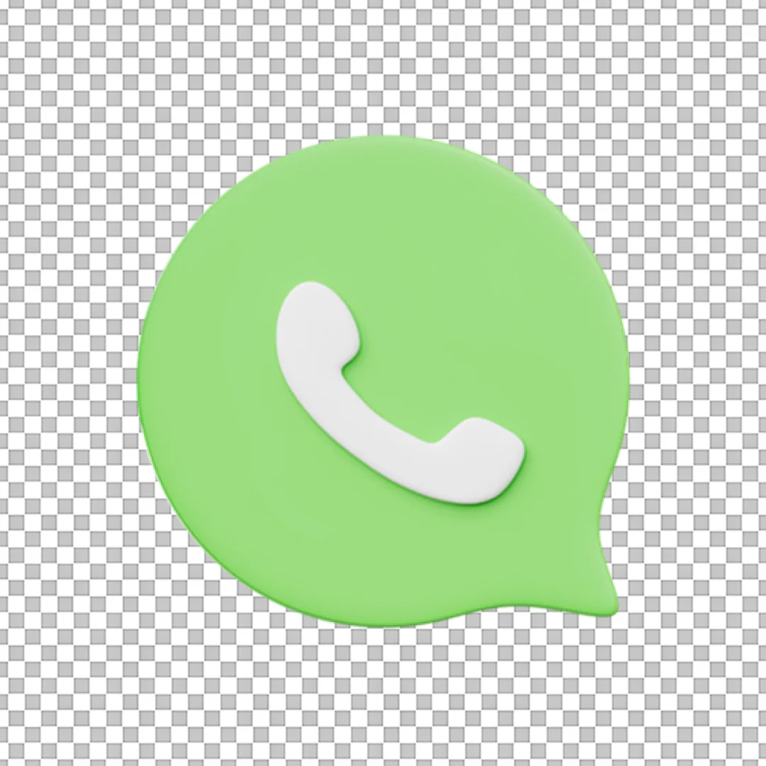 3D Green WhatsApp Bubble PNG