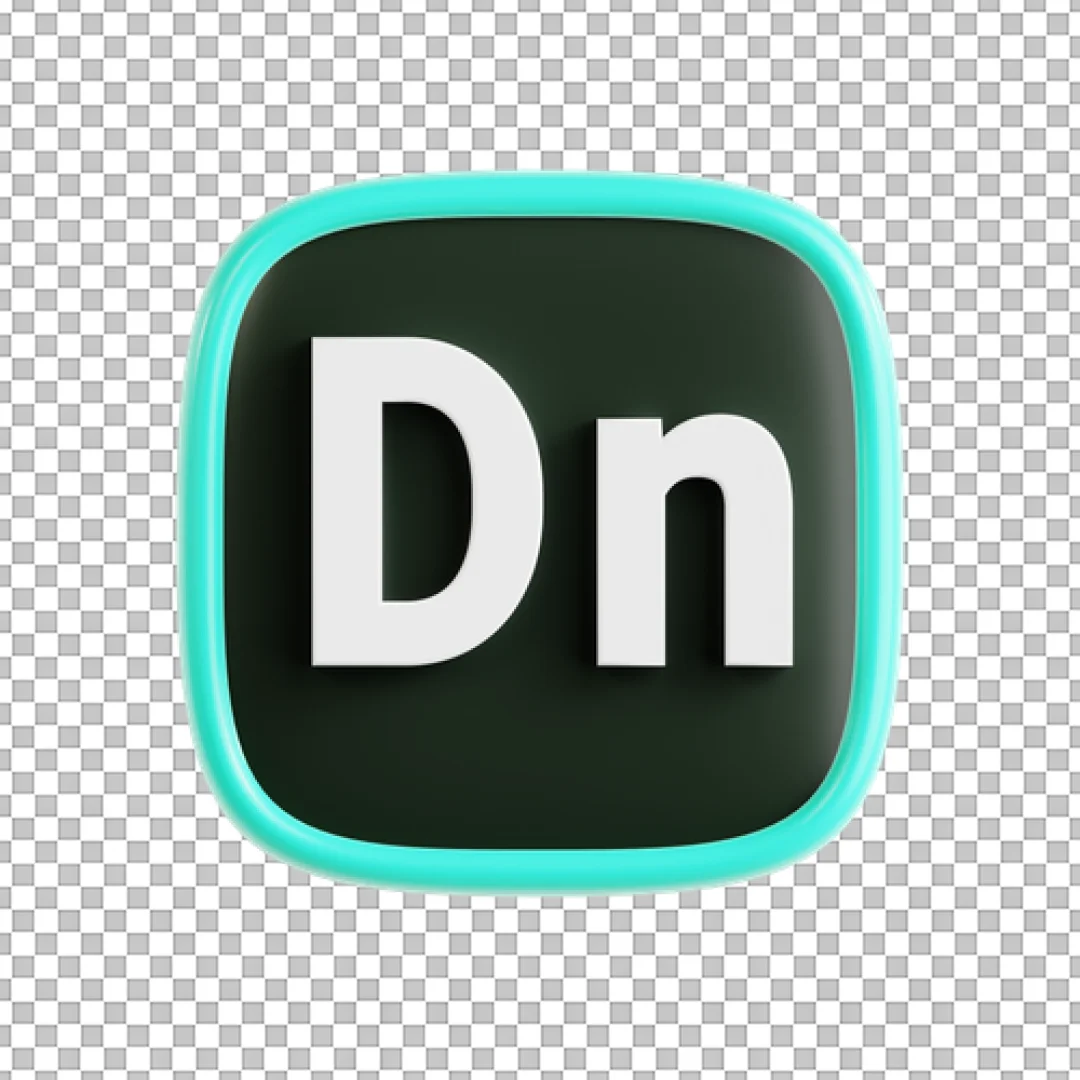 Green 3D Adobe Dimension Icon PNG