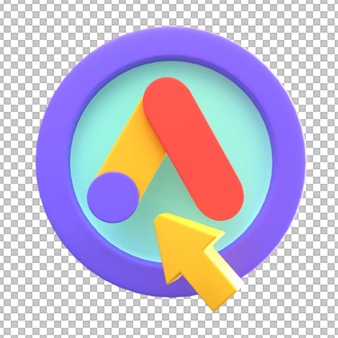 Google Ads Cursor Selection 3D Icon PNG