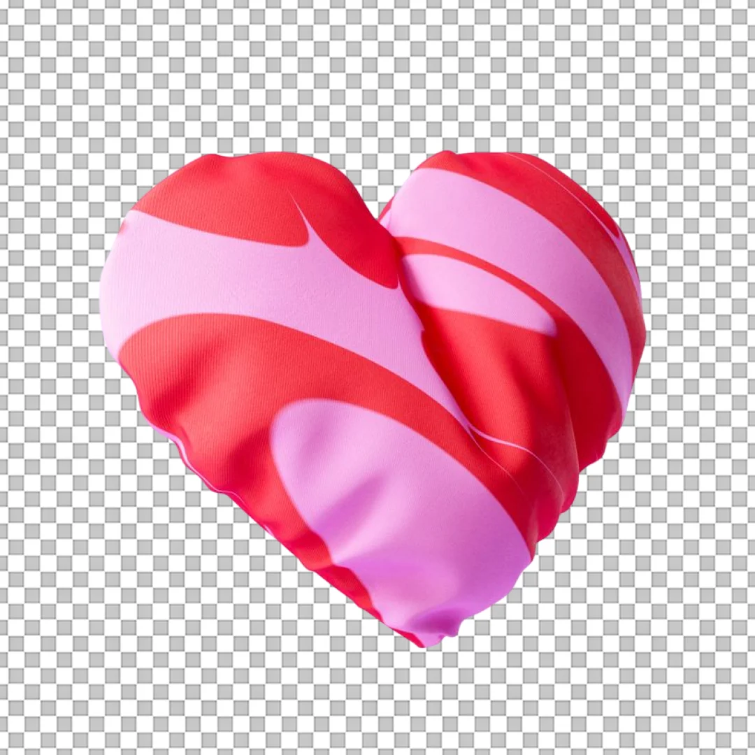 Puffy Heart with Swirl Pattern PNG