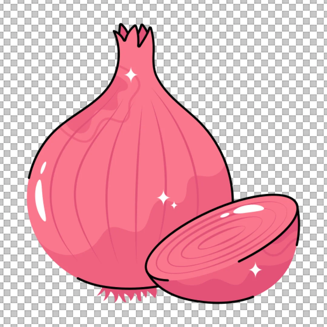 Red Onion Vegetable Illustration PNG