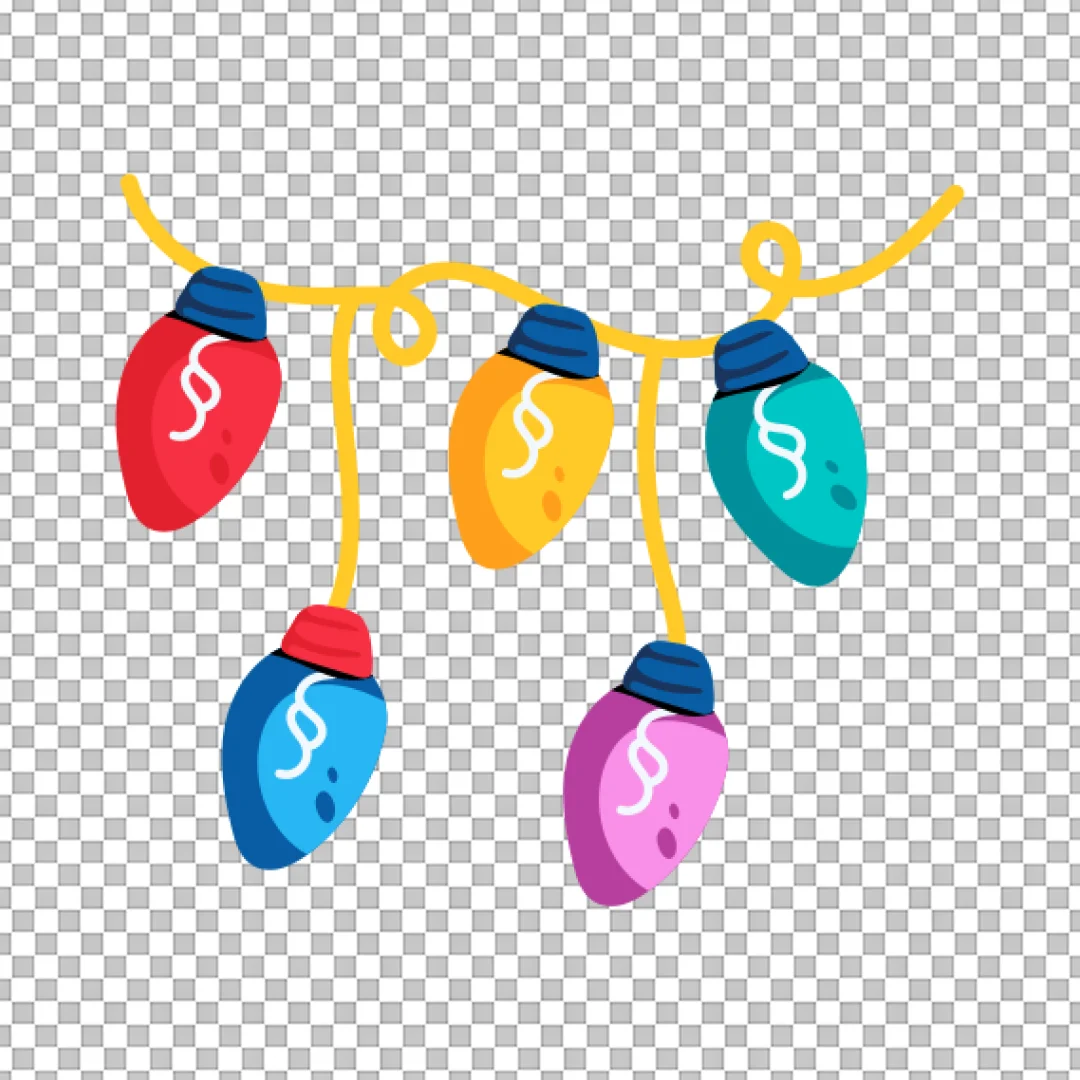 Colorful Christmas Lights String Sticker PNG