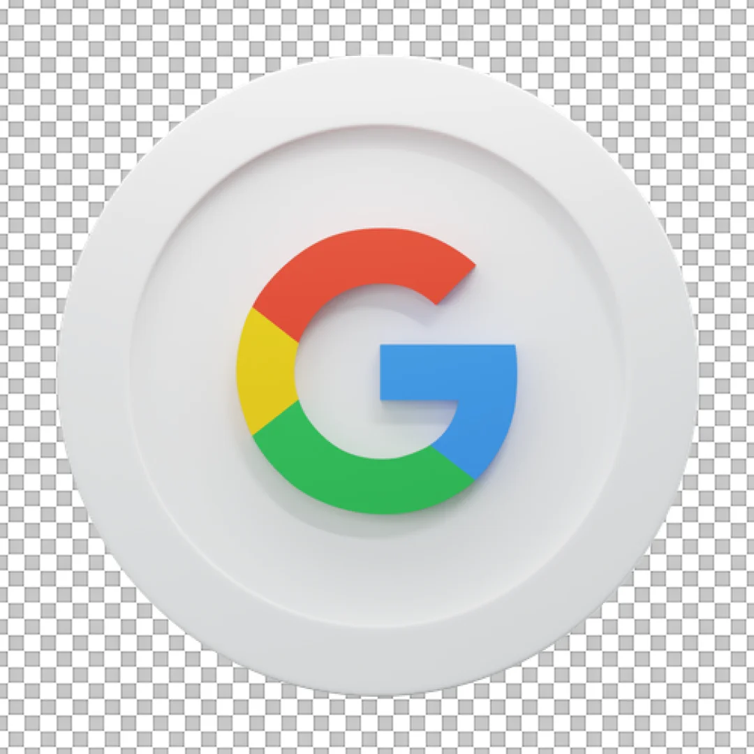 Google G Logo White Button 3D Icon PNG