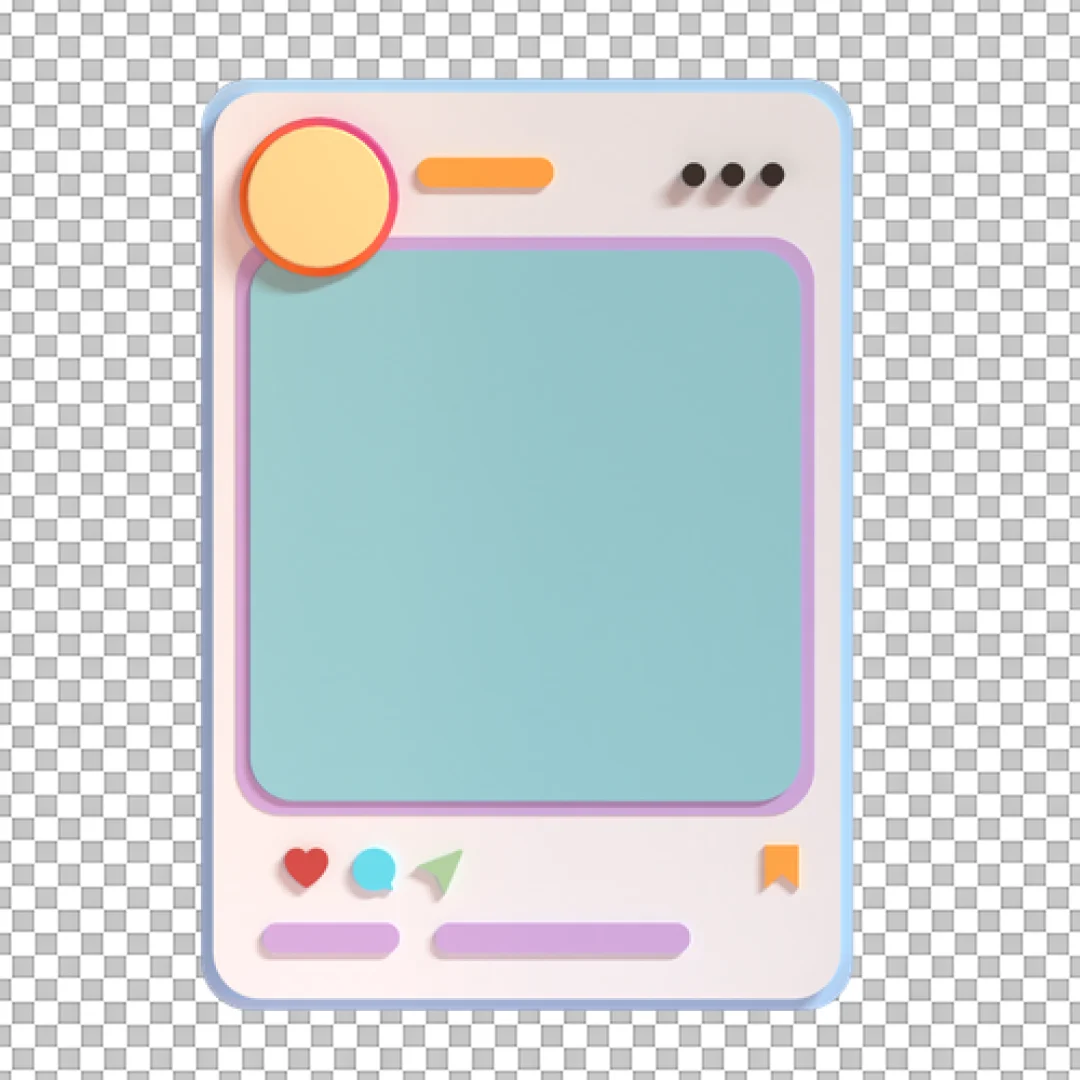 3D Instagram Post Frame Mockup PNG
