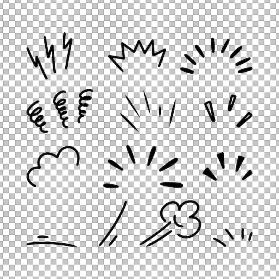 Hand Drawn Doodle Emphasis Elements PNG