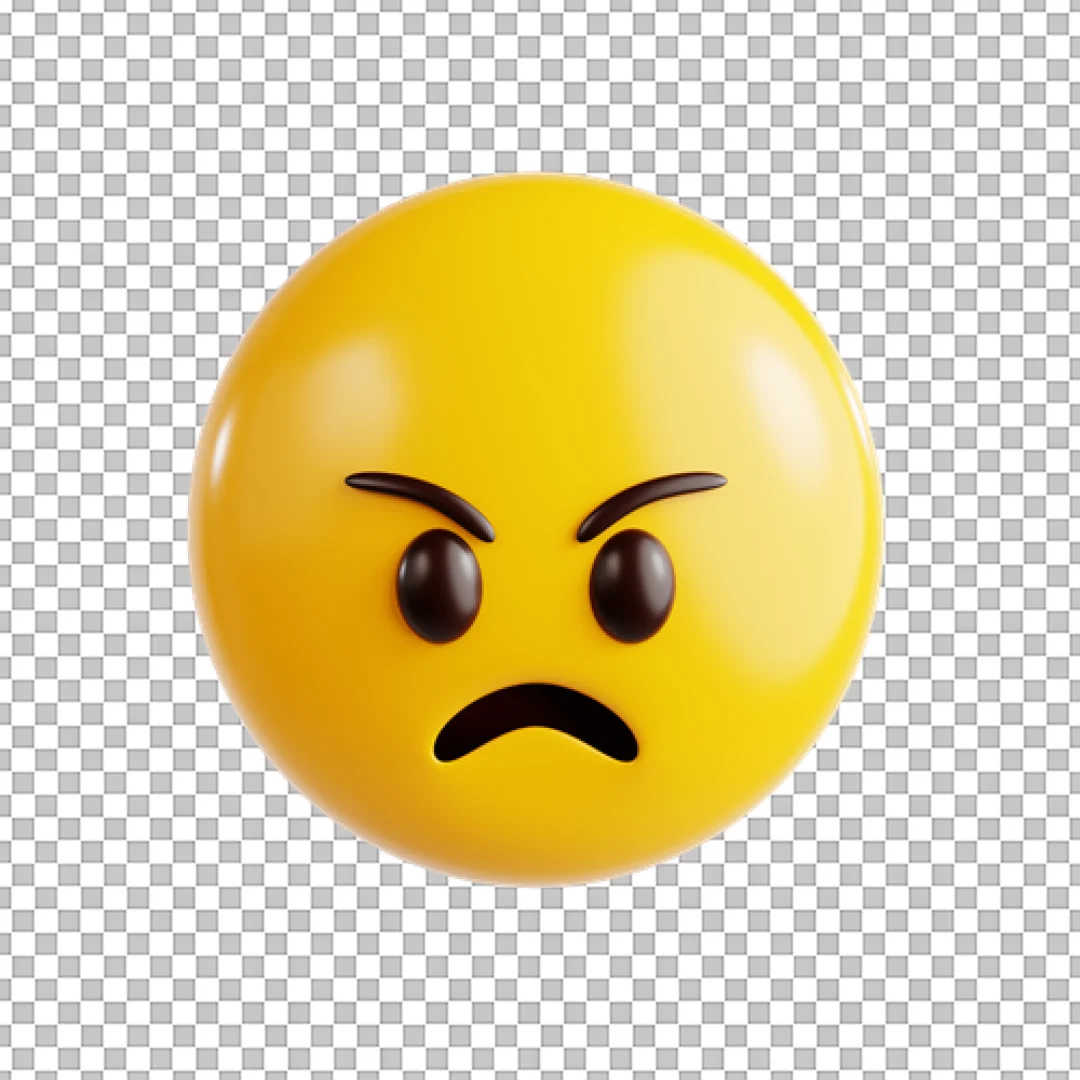 Furious Angry Emoji 3D Icon Render