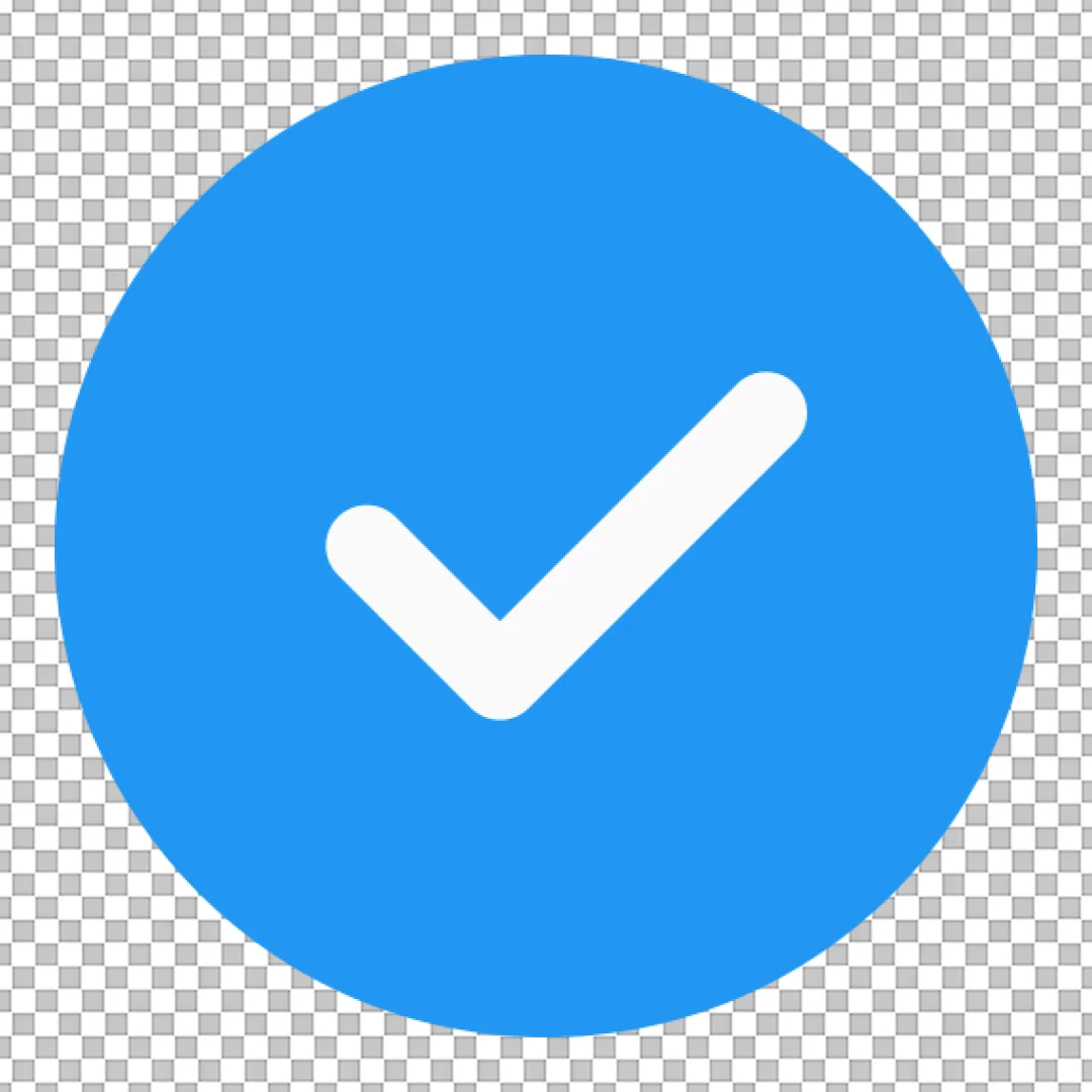 Verified Blue Checkmark Icon: Success Confirmation Badge