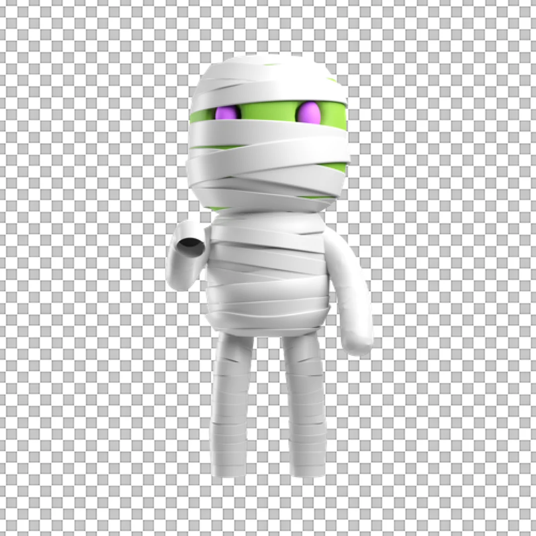 Cute Stylized 3D Mummy Character Icon