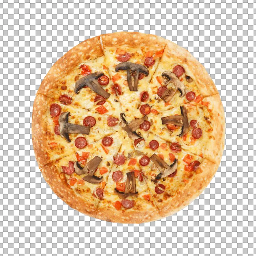 Mushroom And Sausage Pizza PNG