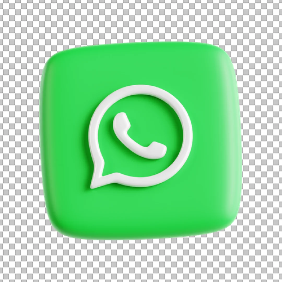 3D Green WhatsApp Tile PNG