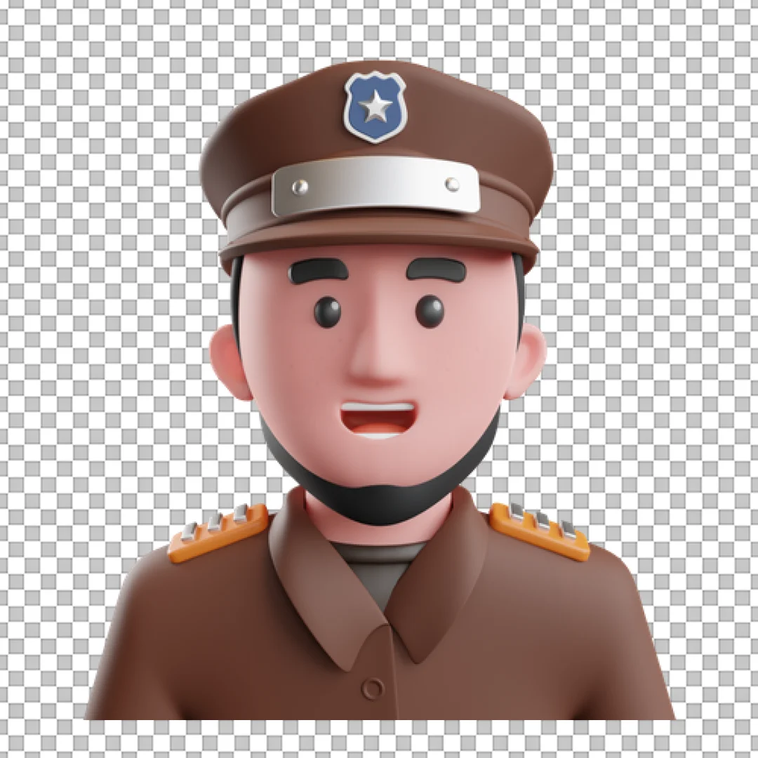 3D Stylized Police Officer Avatar Icon
