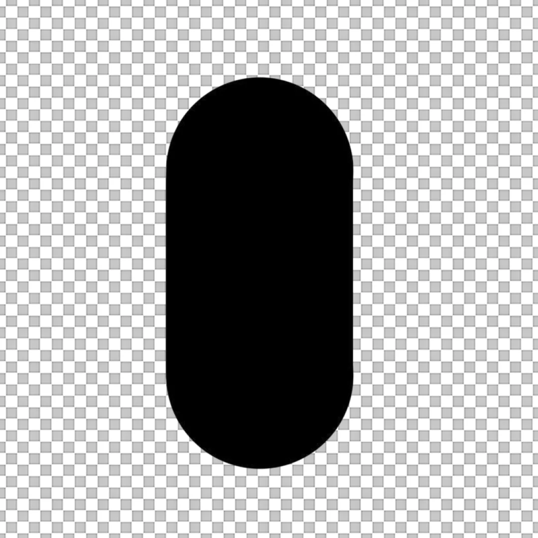 Black Rounded Capsule Shape PNG