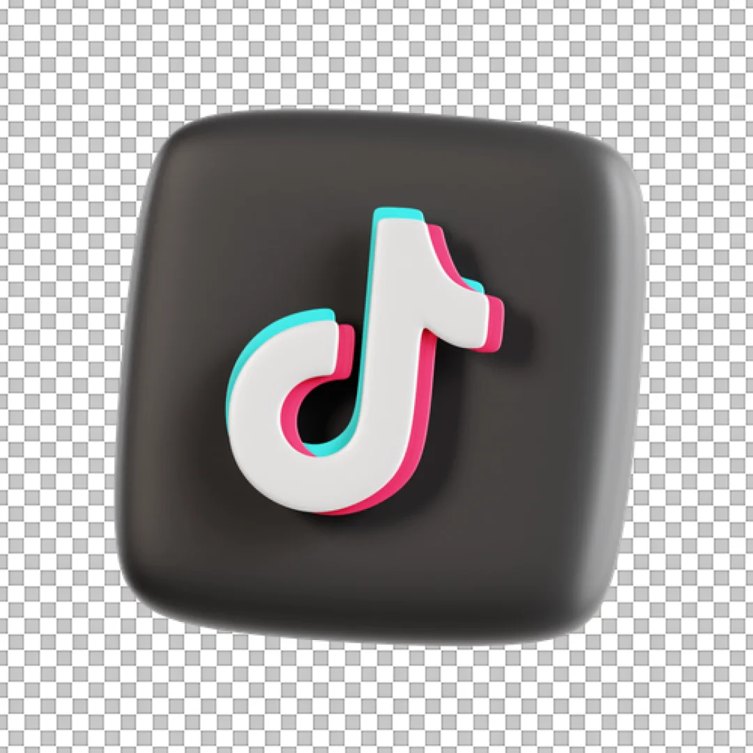 Matte Black TikTok Square PNG