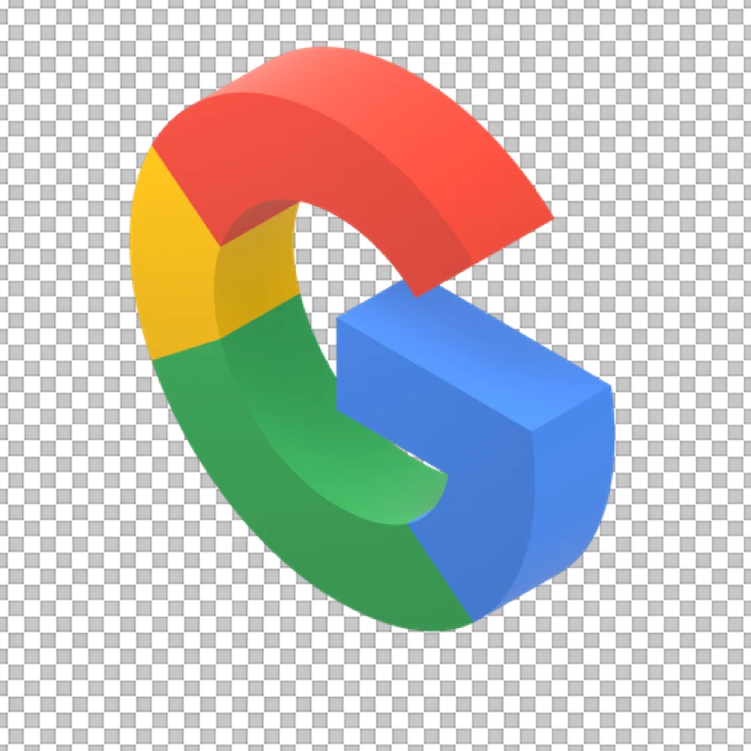 Isometric Google G Logo 3D Icon PNG