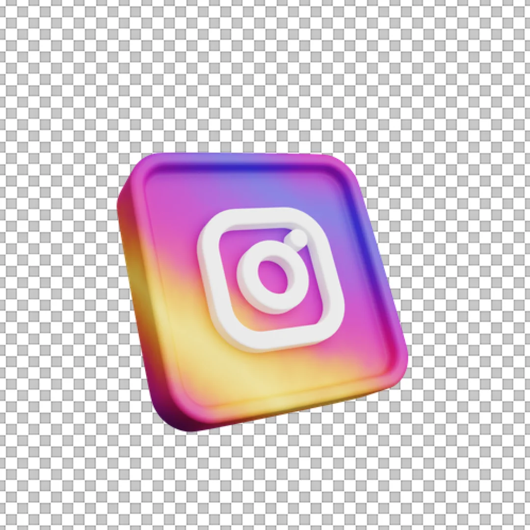3D Tilted Instagram Icon PNG