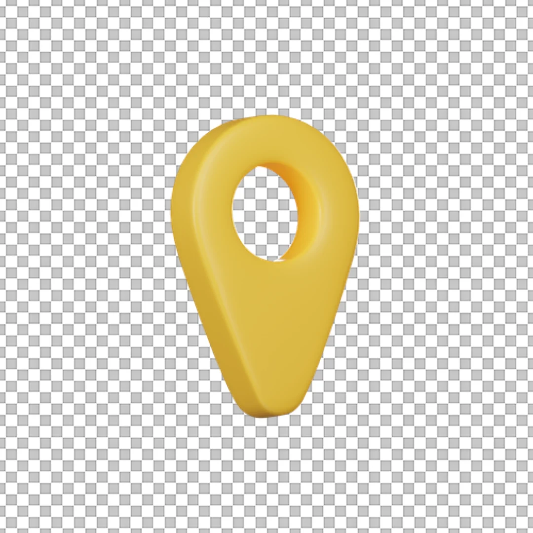 Simple Yellow Map Pin Icon PNG